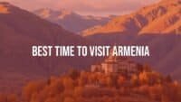 Scenic view of Armenia in autumn, golden landscapes with mountains, historic monastery in the background, warm sunlight, peaceful and inviting atmosphere, realistic.