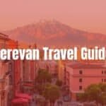 Yerevan cityscape with pink stone buildings, Mount Ararat in the background, vibrant streets, mix of ancient ruins and modern cafes, warm sunset lighting, realistic.