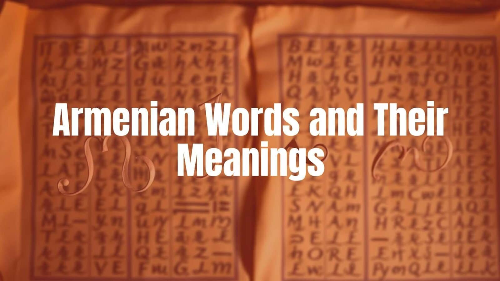 Armenian alphabet letters floating elegantly in the air, ancient manuscript background, warm glowing light, cultural heritage theme.