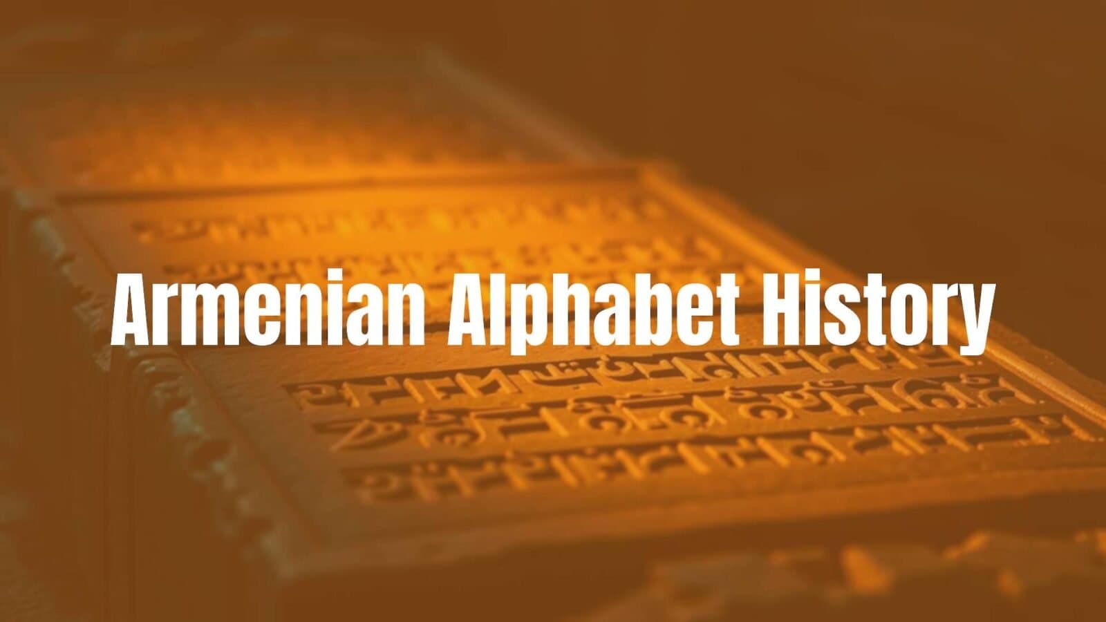 Ancient Armenian alphabet carved on stone tablets, historic and cultural, with intricate calligraphy, golden ambient lighting, symbolic and majestic.