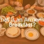 A traditional Armenian breakfast spread, featuring fresh vegetables, assorted cheeses, eggs, and warm bread on a wooden table, family gathering, cozy and inviting atmosphere, realistic.