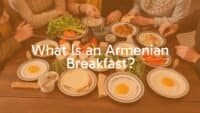 A traditional Armenian breakfast spread, featuring fresh vegetables, assorted cheeses, eggs, and warm bread on a wooden table, family gathering, cozy and inviting atmosphere, realistic.
