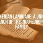 Ancient Armenian manuscript on a wooden table, glowing letters, historical ambiance, realistic.