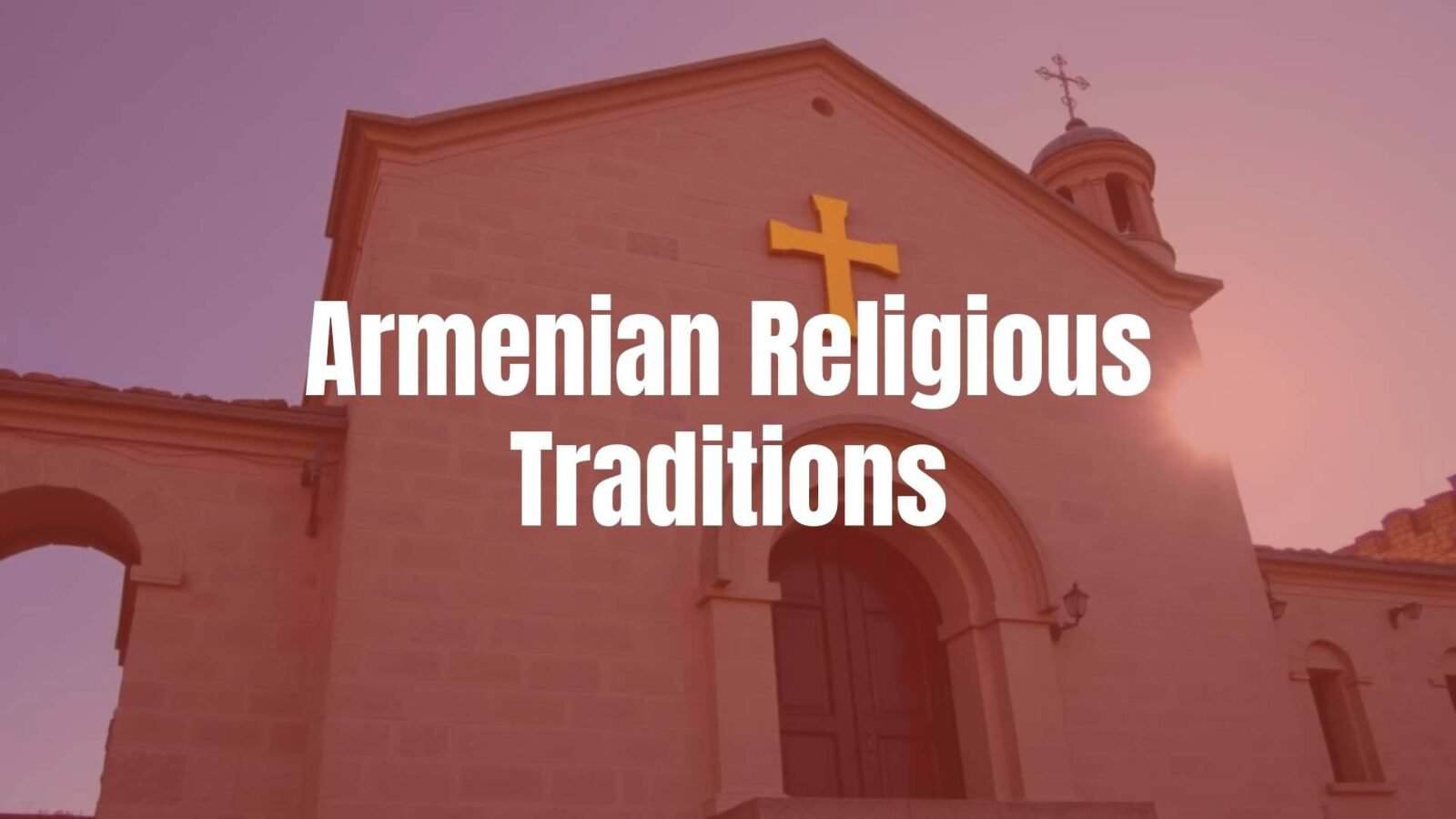 Armenian Apostolic Church, ancient stone architecture, golden cross under sunlight, historical religious atmosphere, realistic.