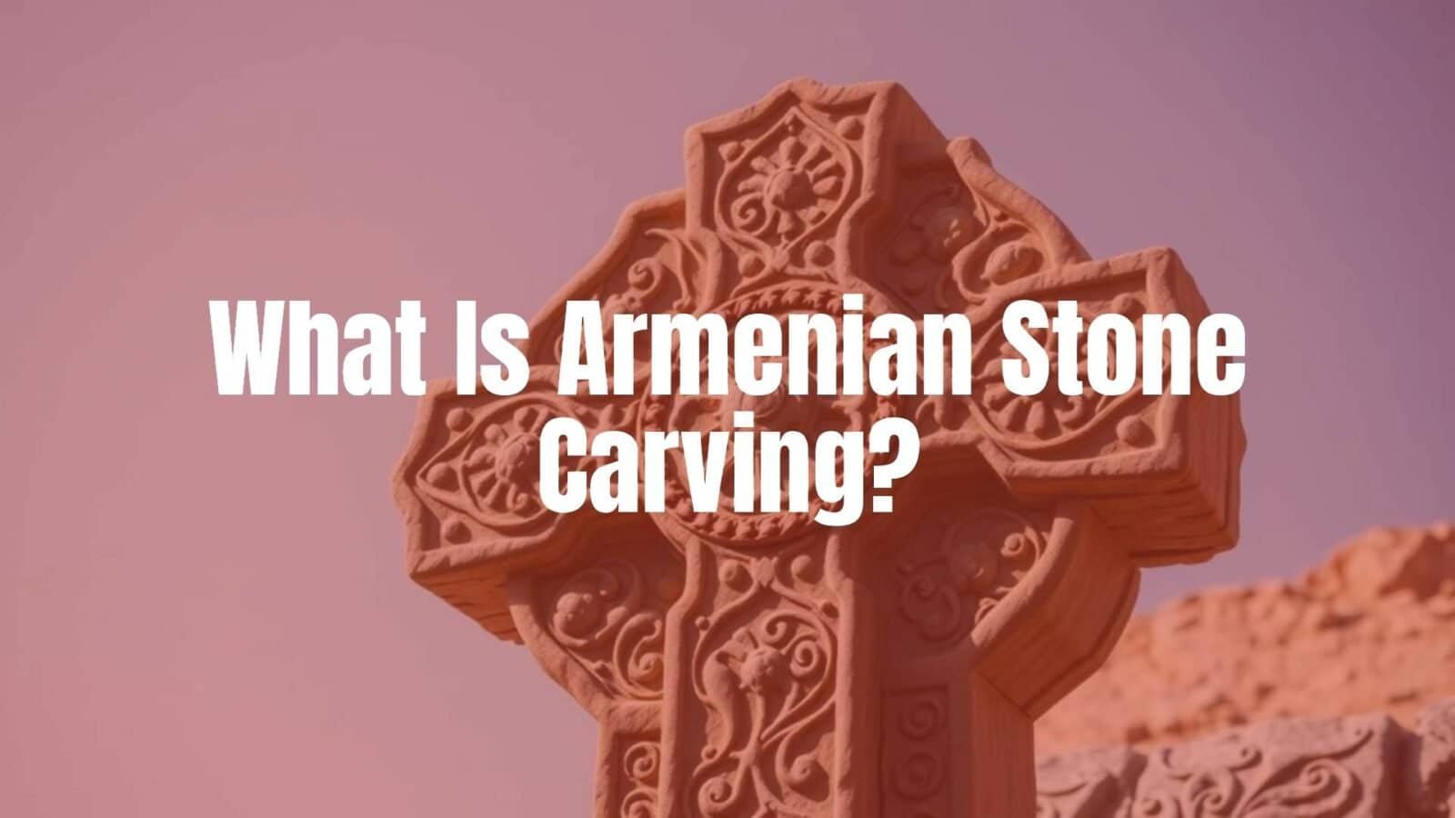 A detailed khachkar cross-stone with intricate carvings of rosettes and interlace patterns, Armenian style, volcanic tuff material, historical and cultural significance, realistic