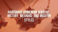 Handmade Armenian jewelry, intricate filigree silver necklace with pomegranate pendant, traditional craftsmanship, vibrant gemstones, warm golden lighting, elegant and cultural, realistic.
