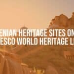 Ancient Armenian monastery on a rocky hill, golden sunlight, detailed stone carvings, serene landscape, historical and spiritual atmosphere, realistic.