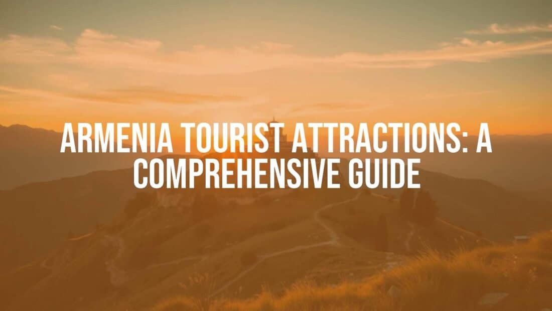 Armenia landscape with ancient monastery on a mountainside, golden hour, dramatic scenery, realistic.