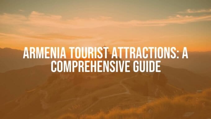 Armenia landscape with ancient monastery on a mountainside, golden hour, dramatic scenery, realistic.